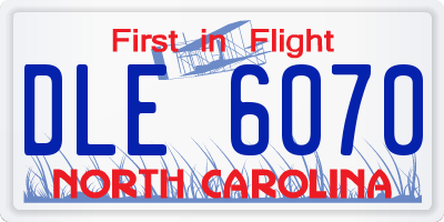 NC license plate DLE6070