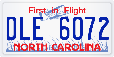 NC license plate DLE6072