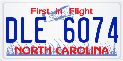 NC license plate DLE6074