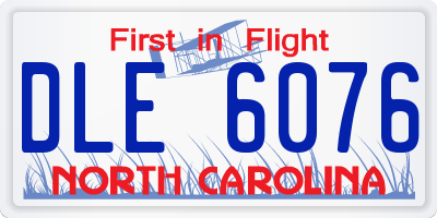 NC license plate DLE6076