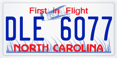 NC license plate DLE6077