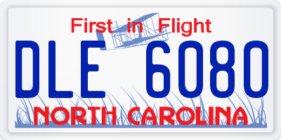 NC license plate DLE6080