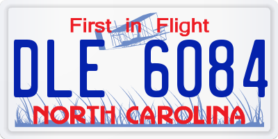 NC license plate DLE6084