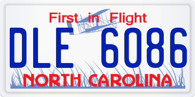 NC license plate DLE6086