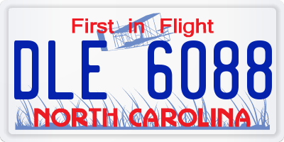 NC license plate DLE6088