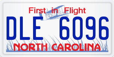 NC license plate DLE6096