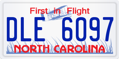 NC license plate DLE6097