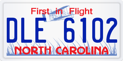 NC license plate DLE6102