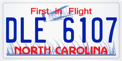 NC license plate DLE6107