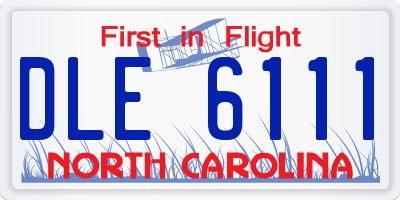 NC license plate DLE6111