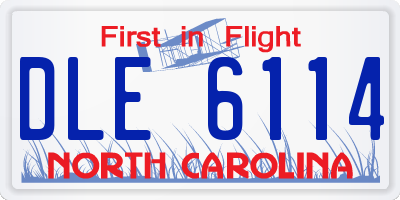 NC license plate DLE6114