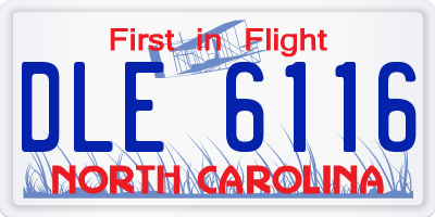 NC license plate DLE6116