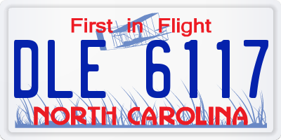 NC license plate DLE6117