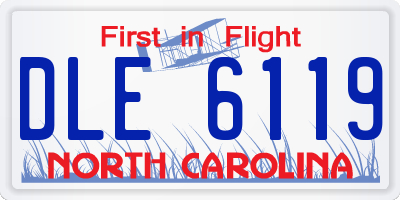 NC license plate DLE6119