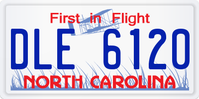 NC license plate DLE6120