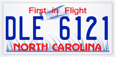 NC license plate DLE6121