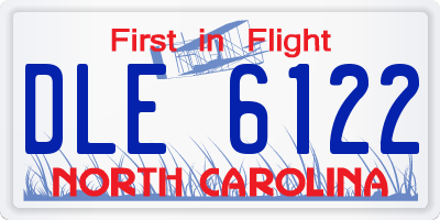 NC license plate DLE6122