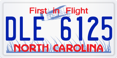 NC license plate DLE6125