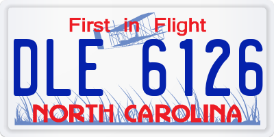 NC license plate DLE6126