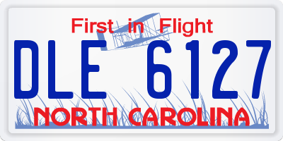 NC license plate DLE6127