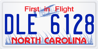 NC license plate DLE6128