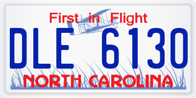 NC license plate DLE6130