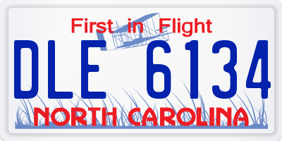 NC license plate DLE6134
