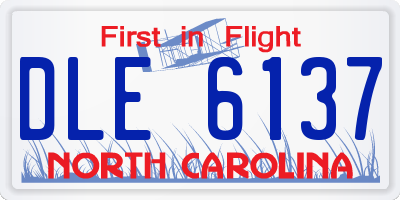 NC license plate DLE6137