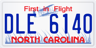 NC license plate DLE6140