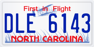 NC license plate DLE6143