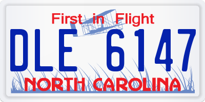 NC license plate DLE6147