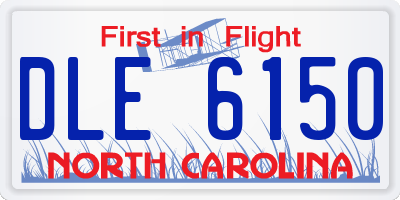 NC license plate DLE6150