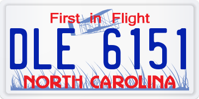 NC license plate DLE6151