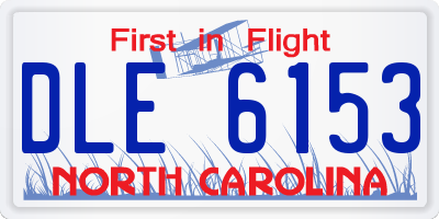 NC license plate DLE6153