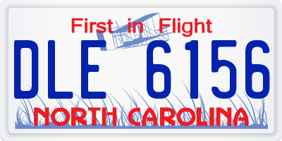 NC license plate DLE6156