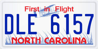 NC license plate DLE6157