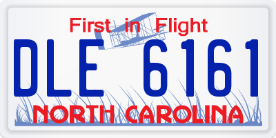 NC license plate DLE6161