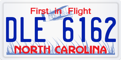 NC license plate DLE6162