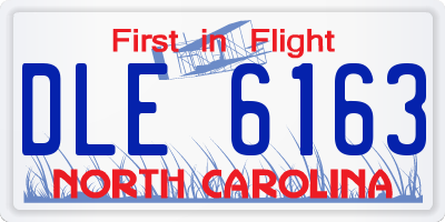 NC license plate DLE6163