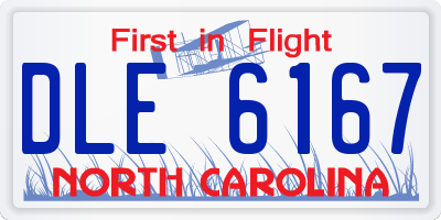 NC license plate DLE6167