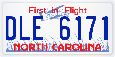 NC license plate DLE6171