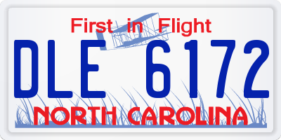 NC license plate DLE6172