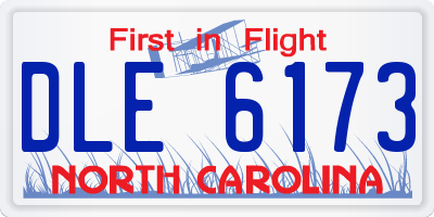 NC license plate DLE6173