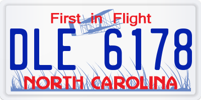 NC license plate DLE6178