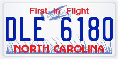 NC license plate DLE6180