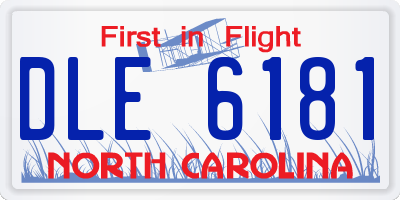 NC license plate DLE6181