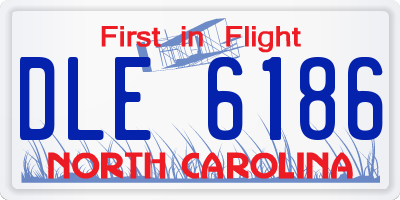 NC license plate DLE6186