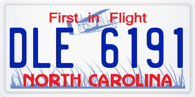 NC license plate DLE6191