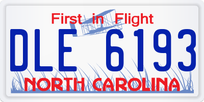 NC license plate DLE6193