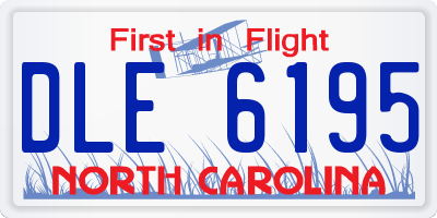 NC license plate DLE6195